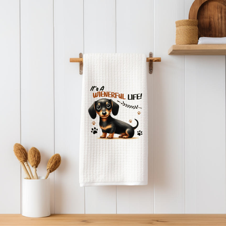 Dachshund 2 Funny Dog Pun Towel