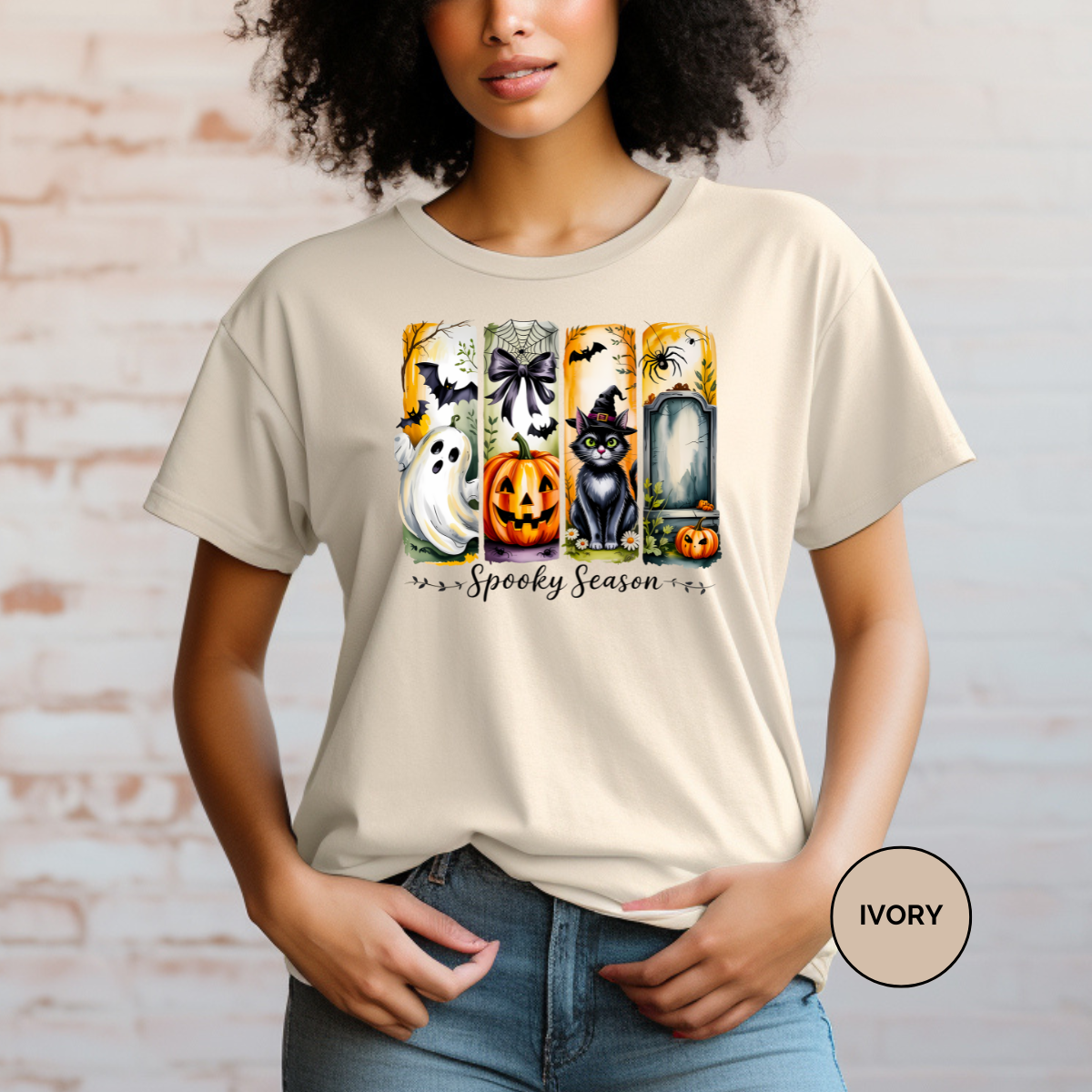 Spooky Season Brushstroke Comfort Colors Halloween Shirt, Women's Halloween Shirt, Cute Fall Shirt, Spooky Season Shirt, Gift For Halloween
