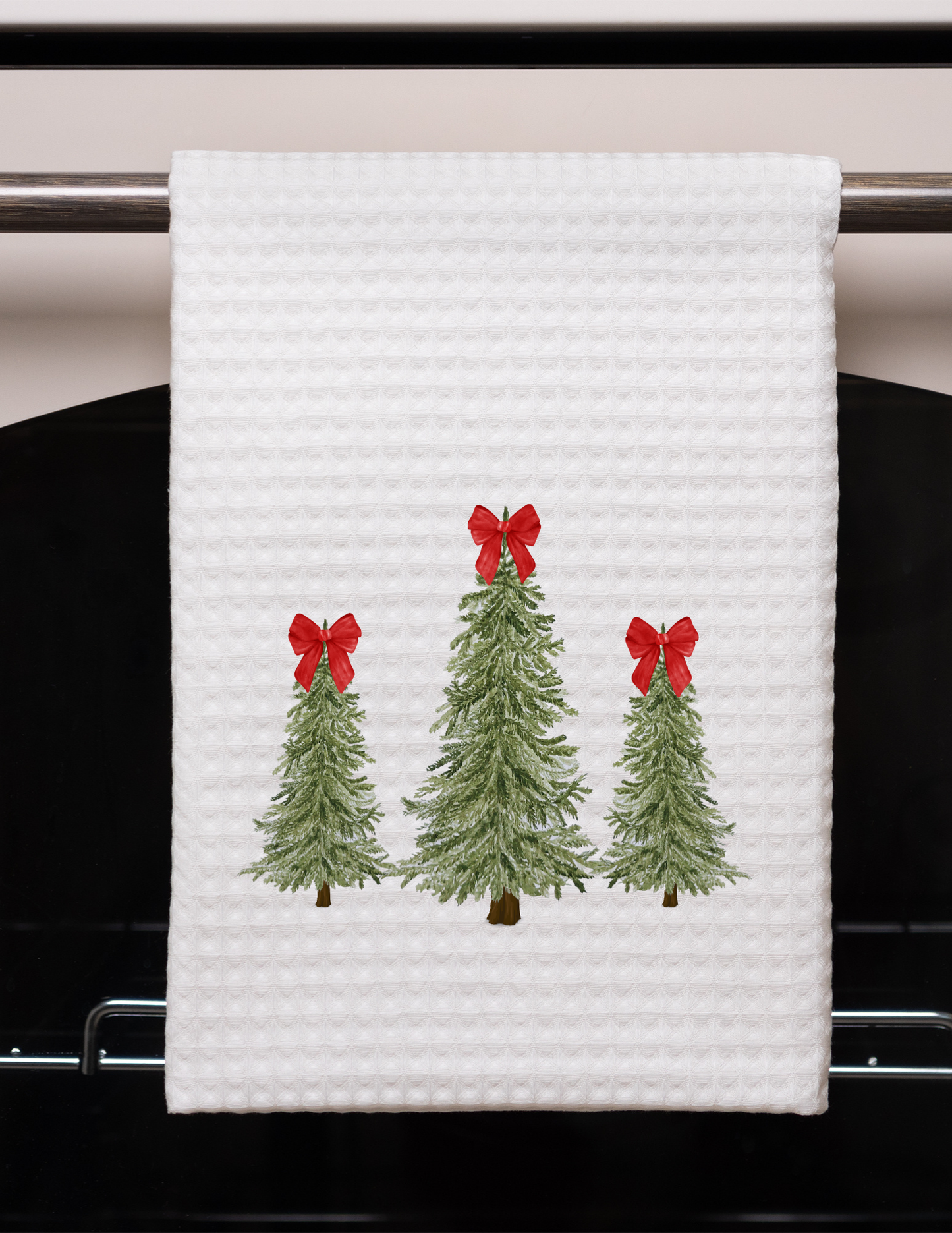 Family Trees Christmas Waffle Weave Towel