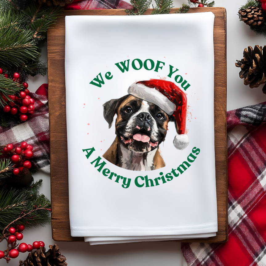 Christmas Dogs Waffle Towel