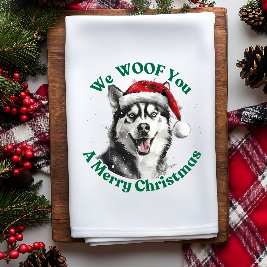 Christmas Dogs Waffle Towel
