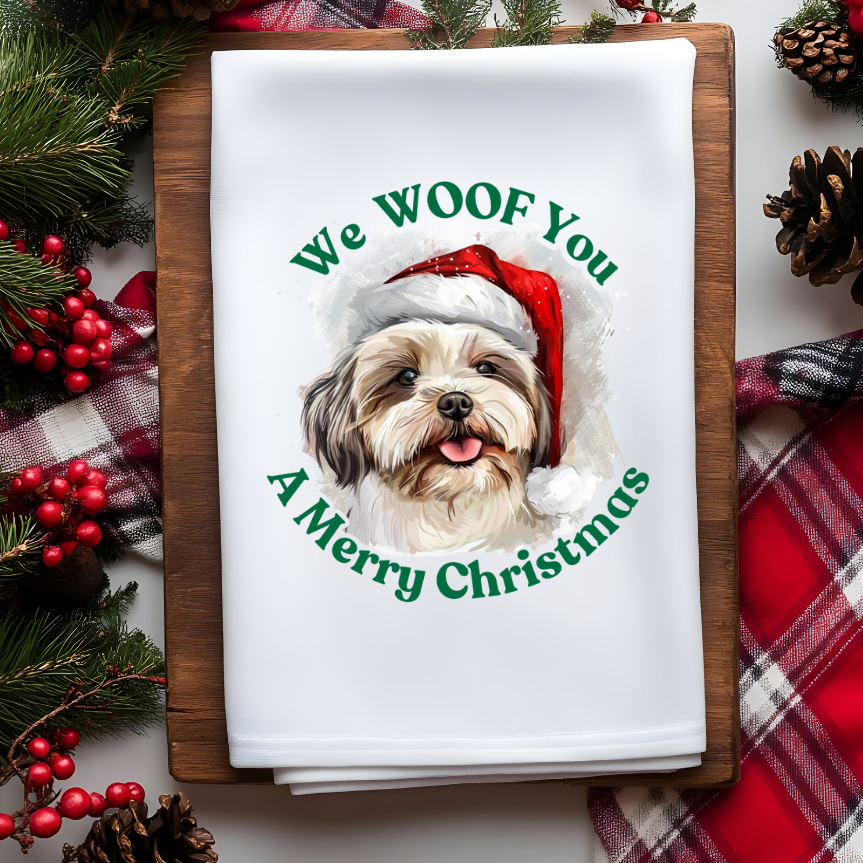 Christmas Dogs Waffle Towel