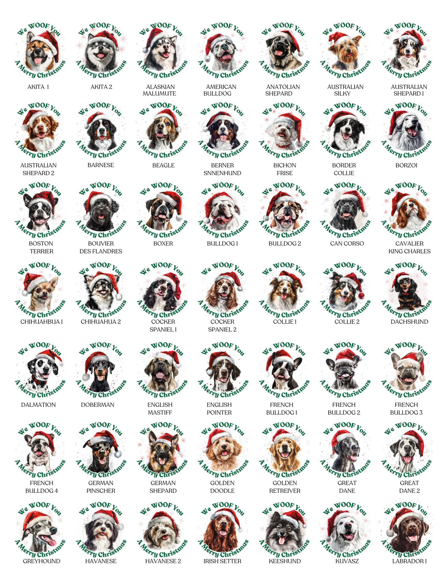 Christmas Dogs Waffle Towel
