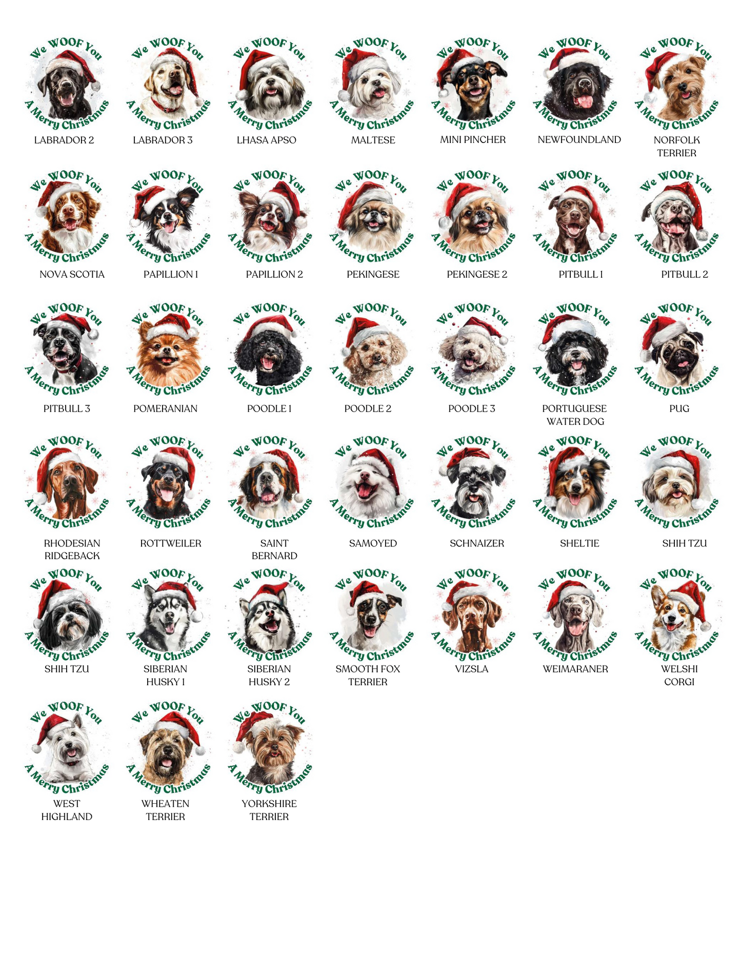 Christmas Dogs Waffle Towel