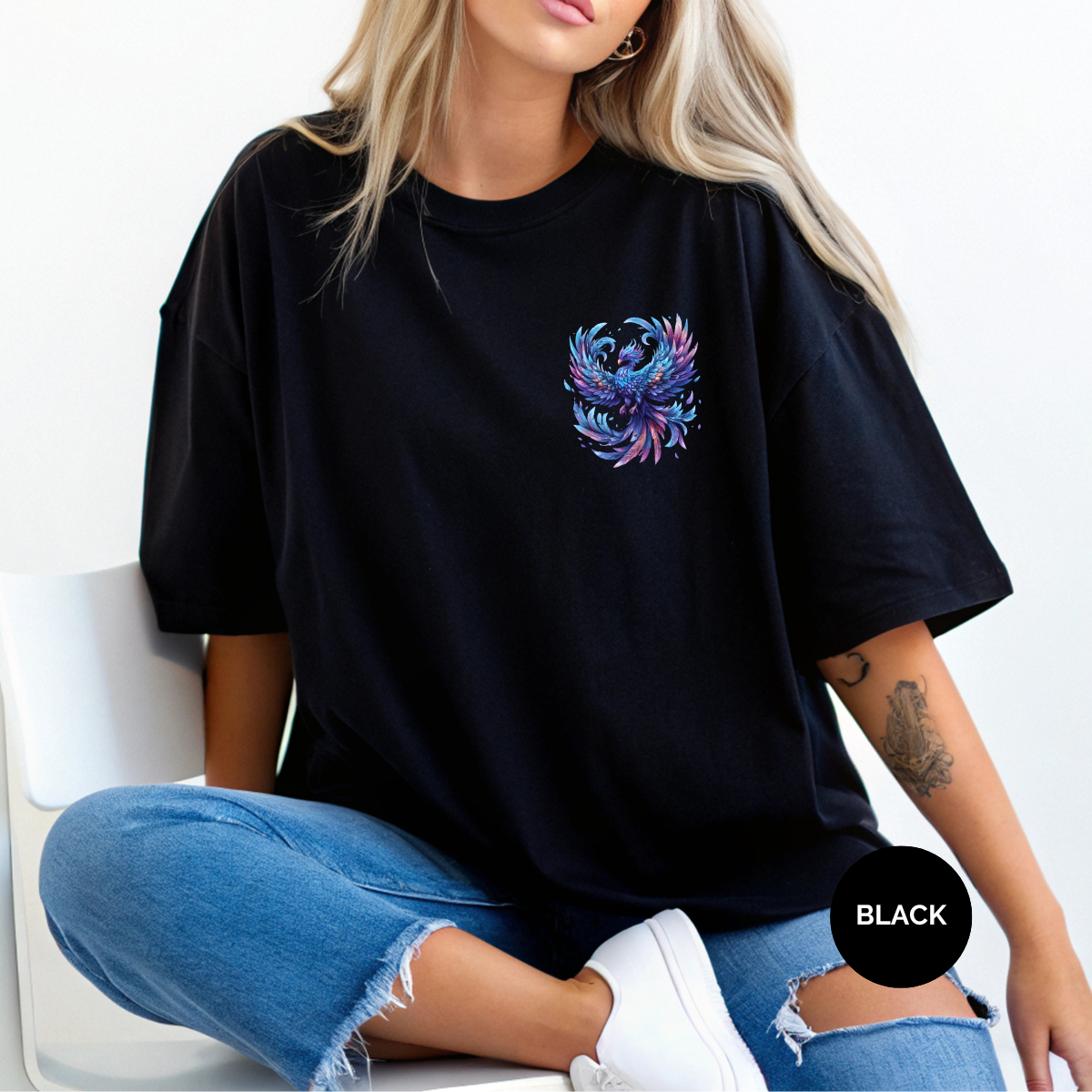 Blue Phoenix Rising Double Sided Comfort Colors Halloween Shirt