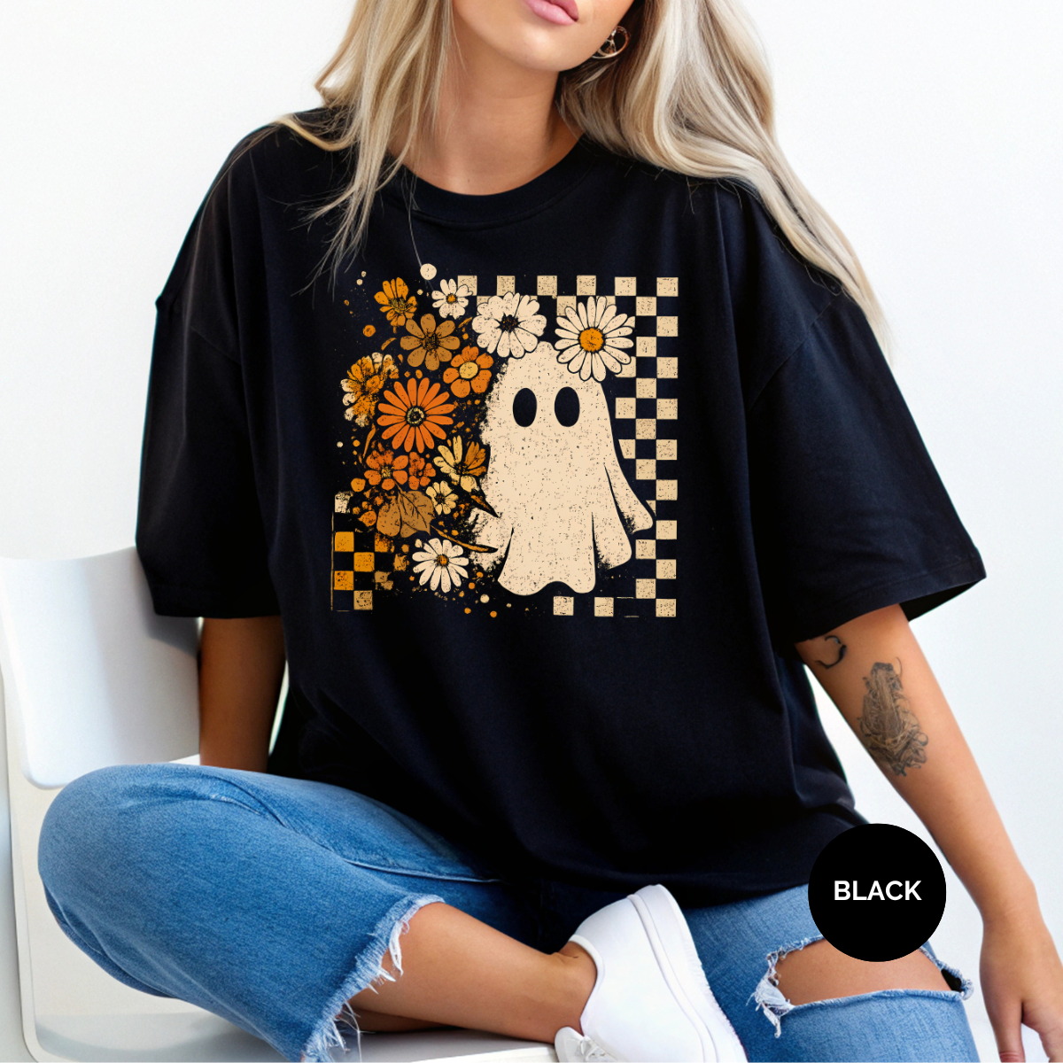 Checkered Ghost Coquette Comfort Colors Halloween Shirt