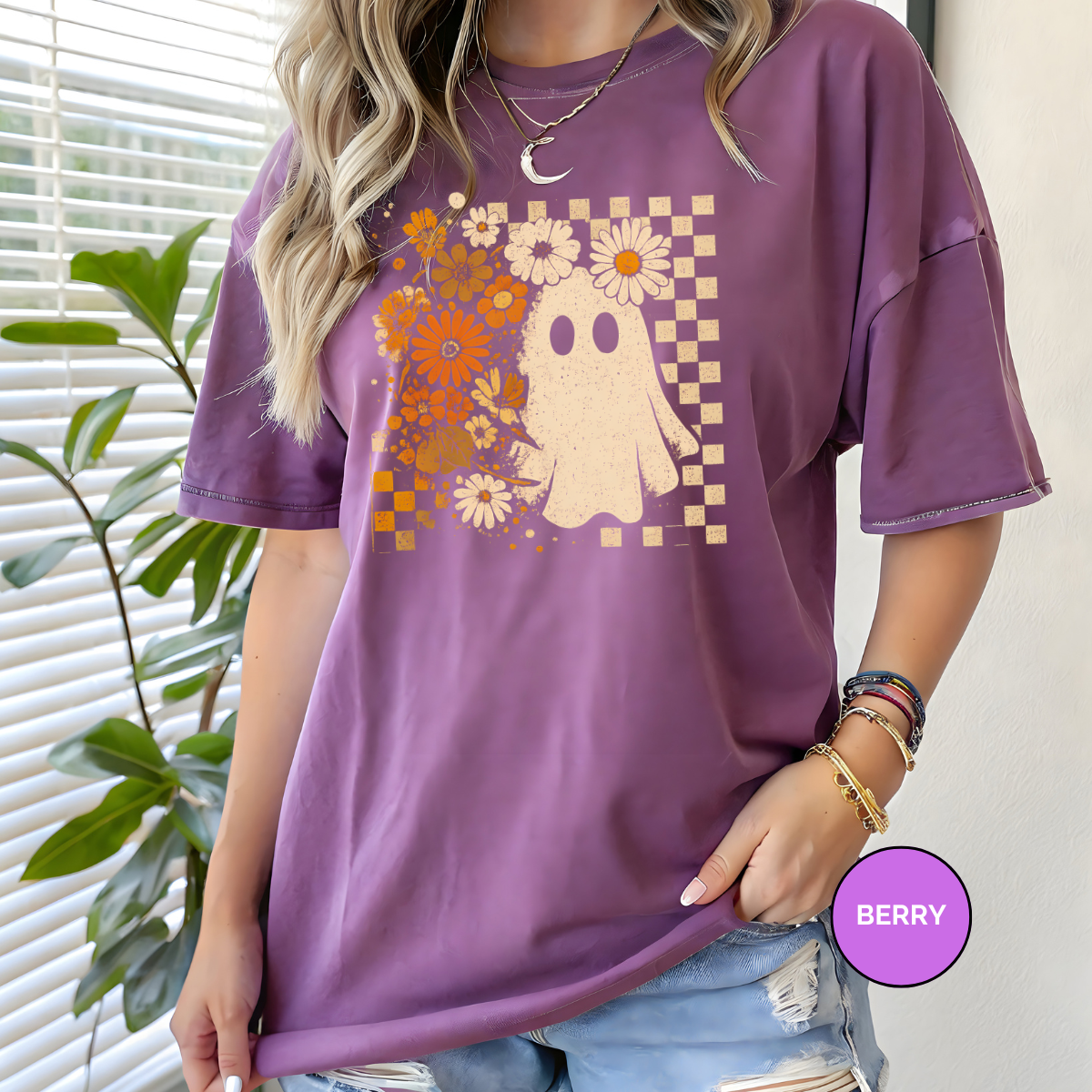 Checkered Ghost Coquette Comfort Colors Halloween Shirt