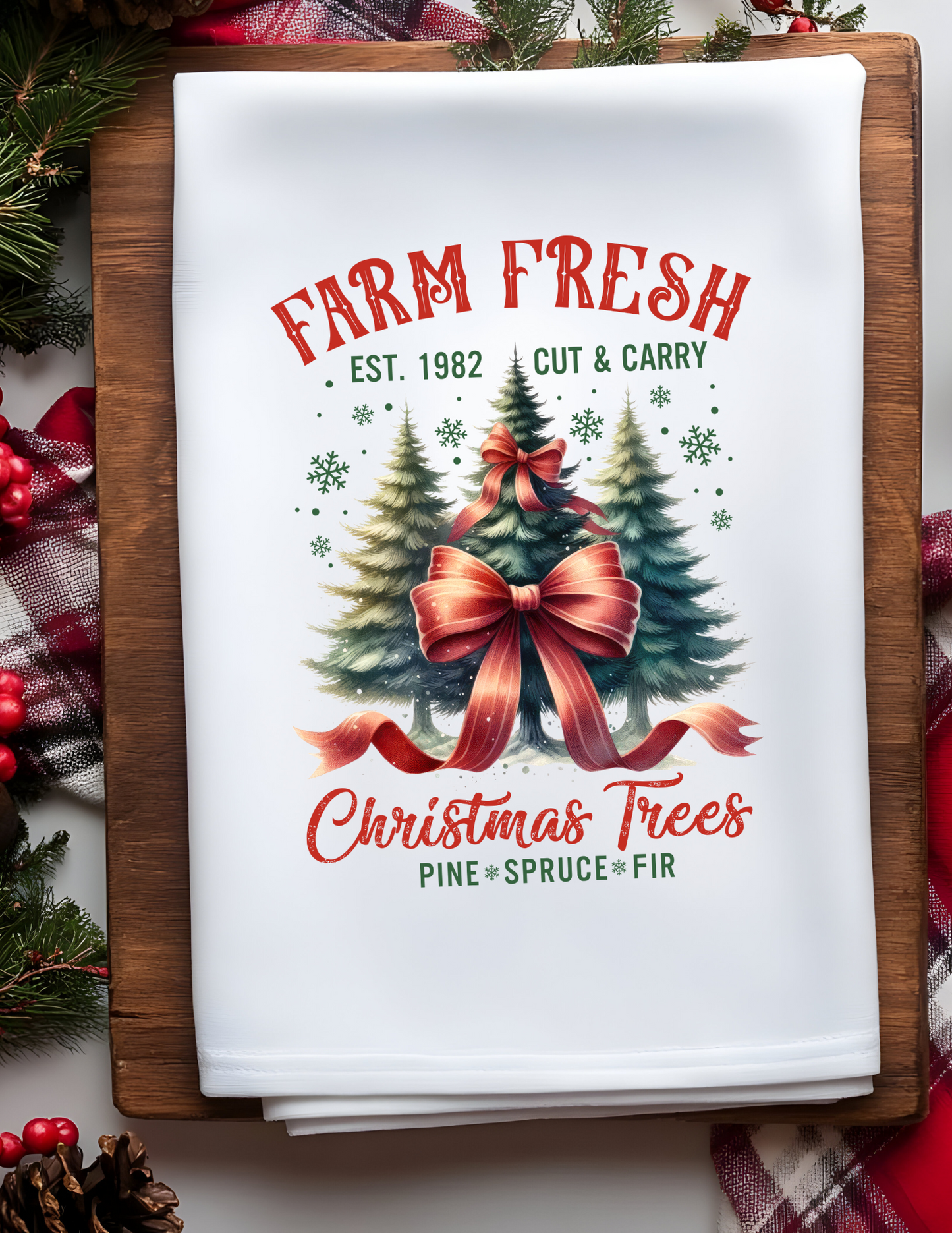 Plush Christmas Waffle Kitchen Towels