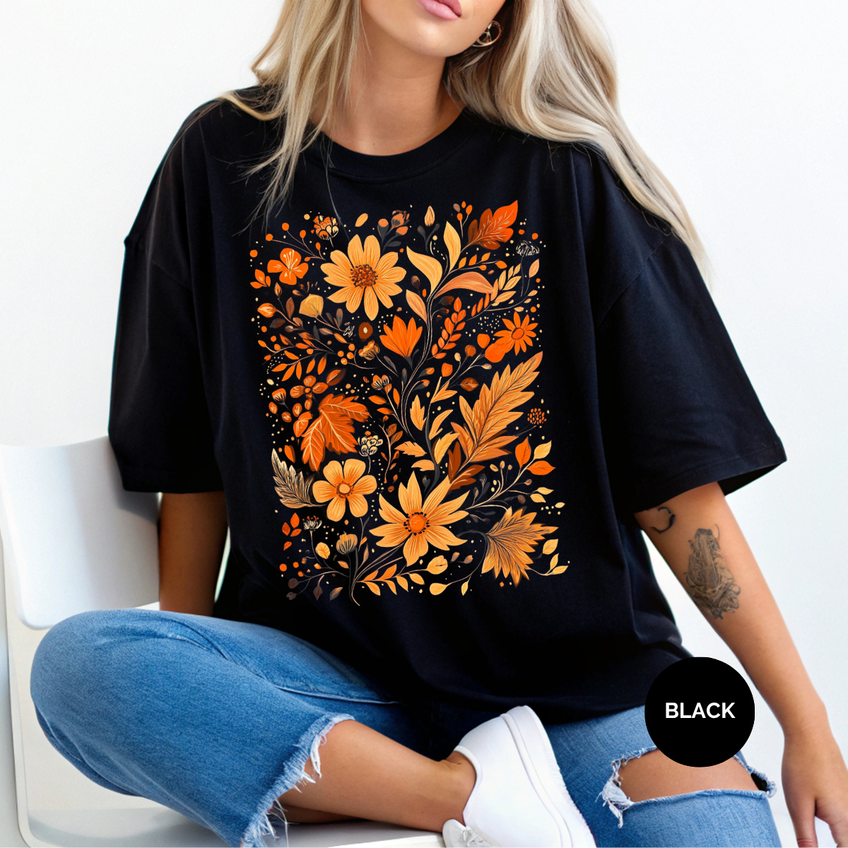 Fall Leaves Comfort Colors Halloween Shirt