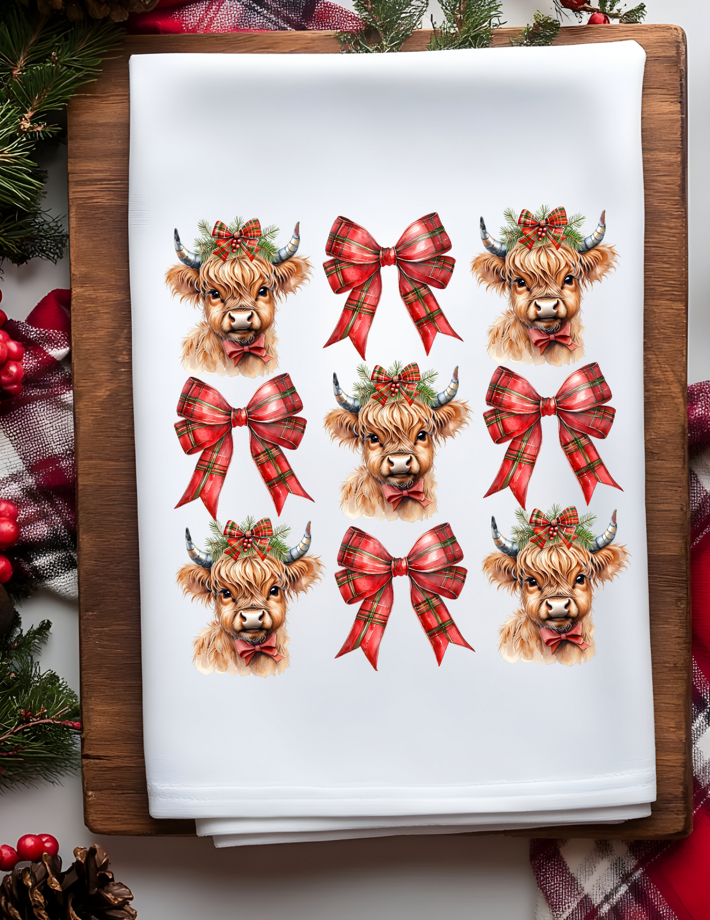 Plush Christmas Waffle Kitchen Towels