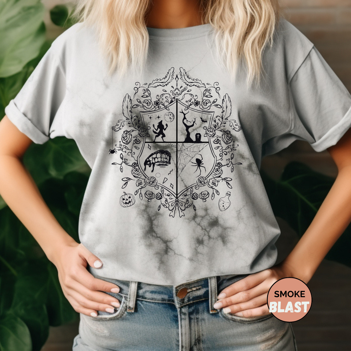 Halloween House Crest Comfort Colors Halloween Shirt