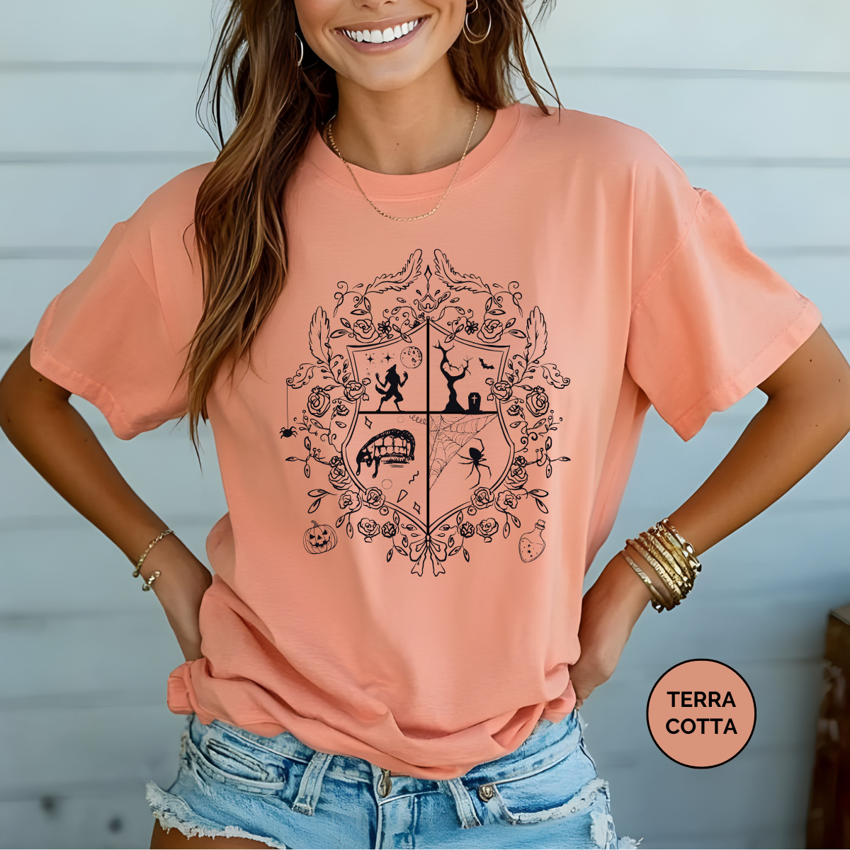 Halloween House Crest Comfort Colors Halloween Shirt