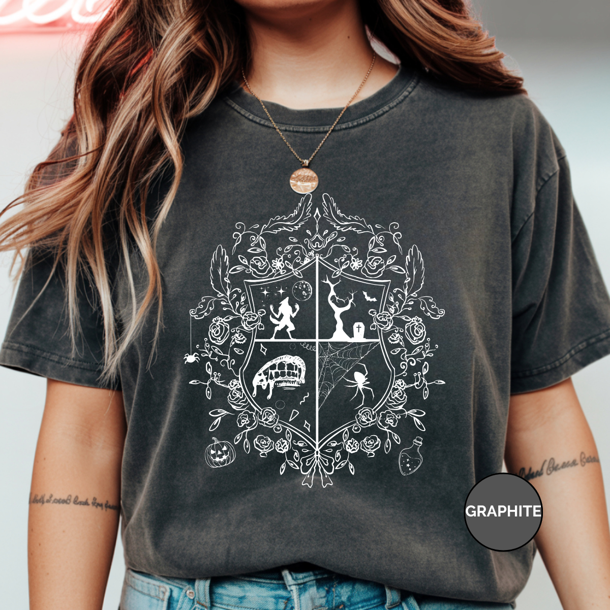 Halloween House Crest Comfort Colors Halloween Shirt