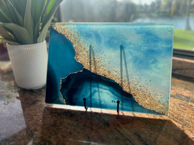 Glass Cutting Board Trivet - Tropical Sunset