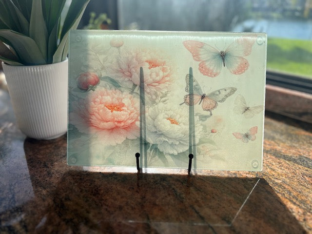 Glass Cutting Board Trivet- Beach Bottoms