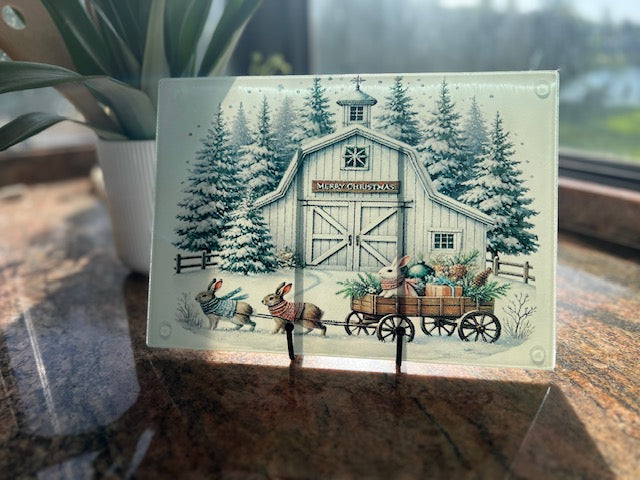 Glass Cutting Board & Trivet - Holiday Magic Icons Christmas Cutting Board