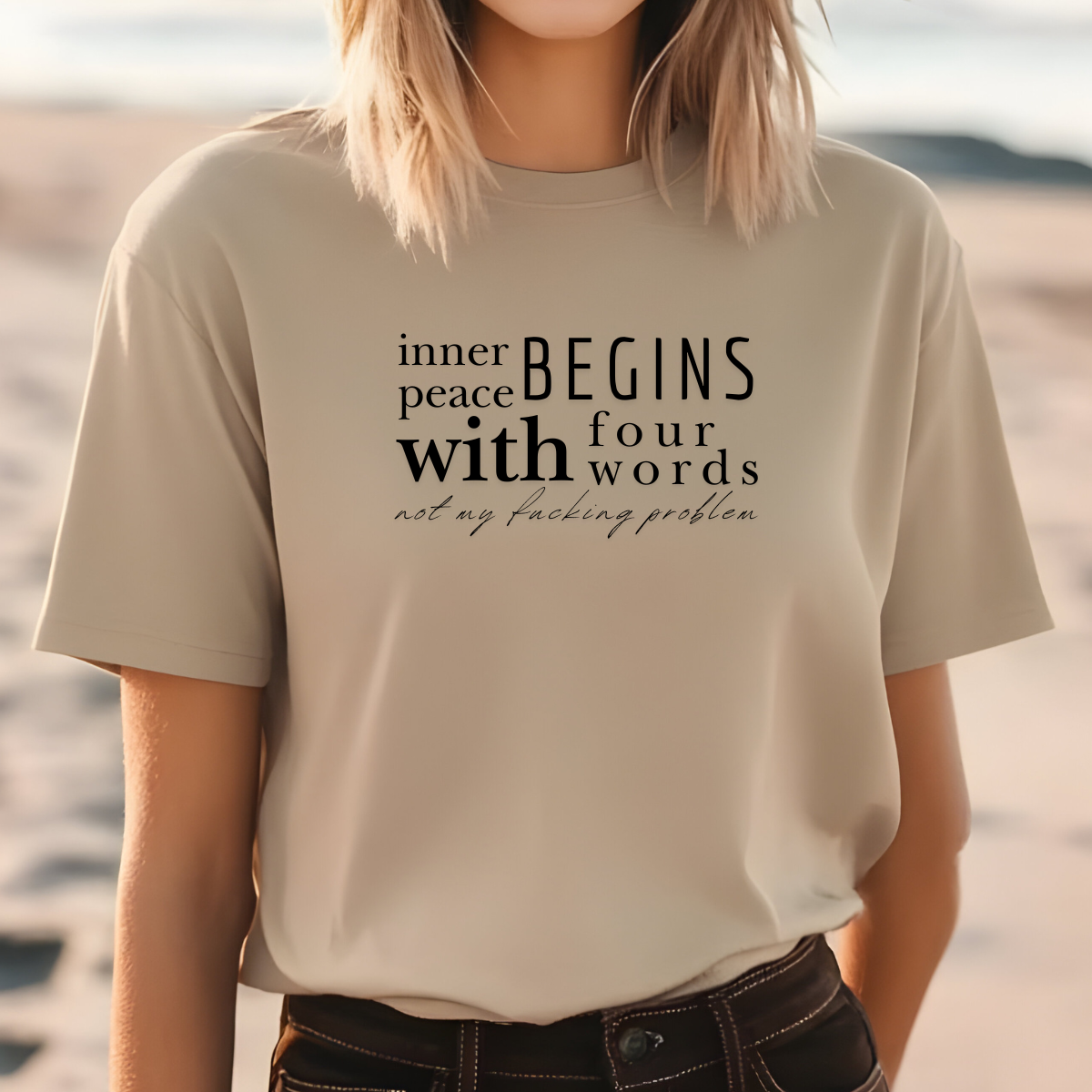 Inner Peace Beings With Four Words Subway Design tShirt