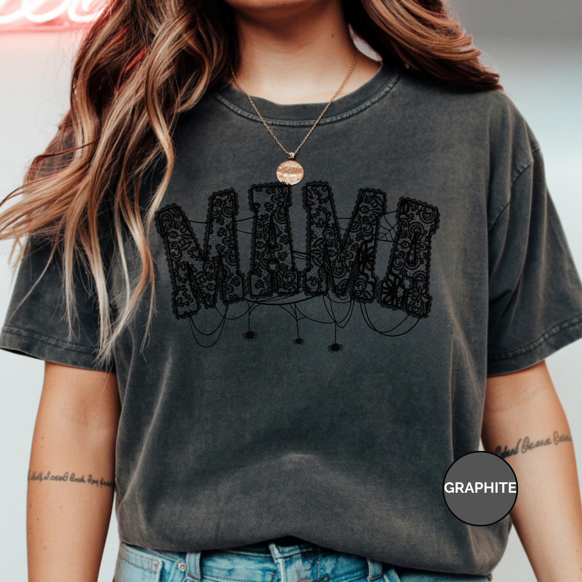 Lace Mama Comfort Colors Halloween Shirt