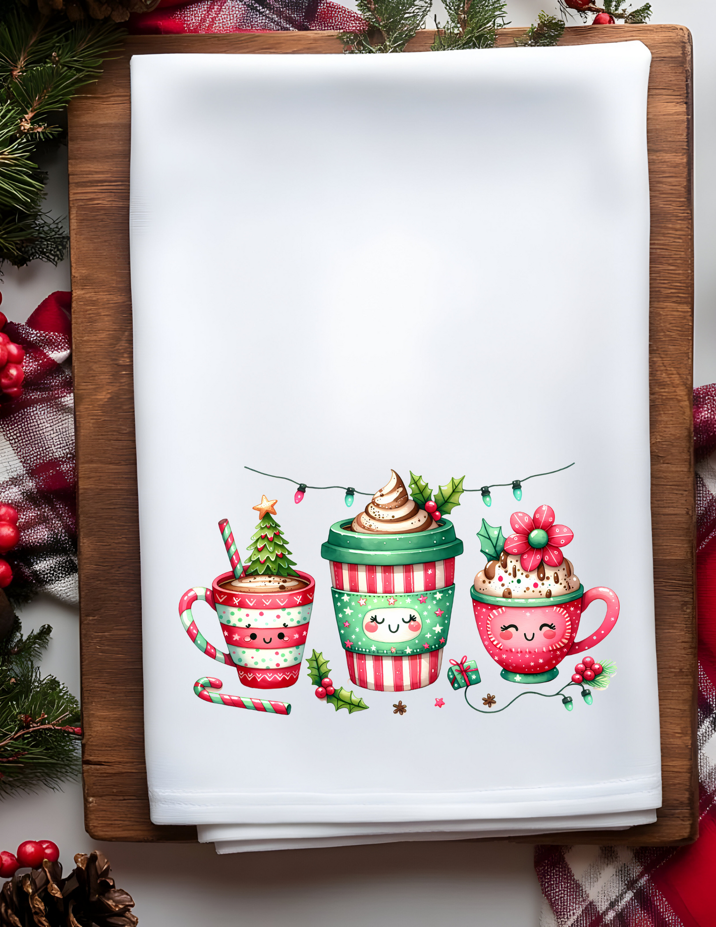 Plush Christmas Waffle Kitchen Towels