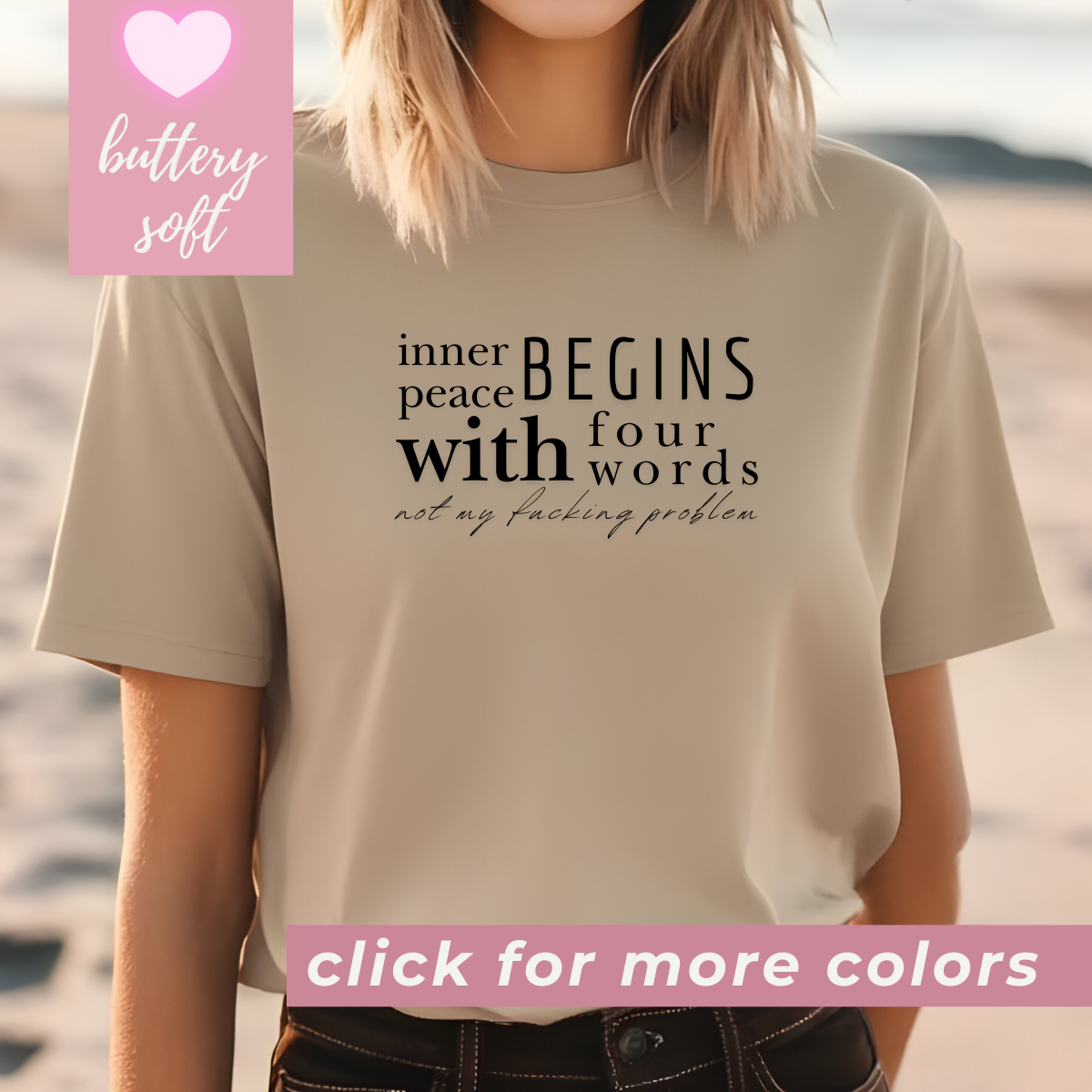 Inner Peace Beings With Four Words Subway Design tShirt