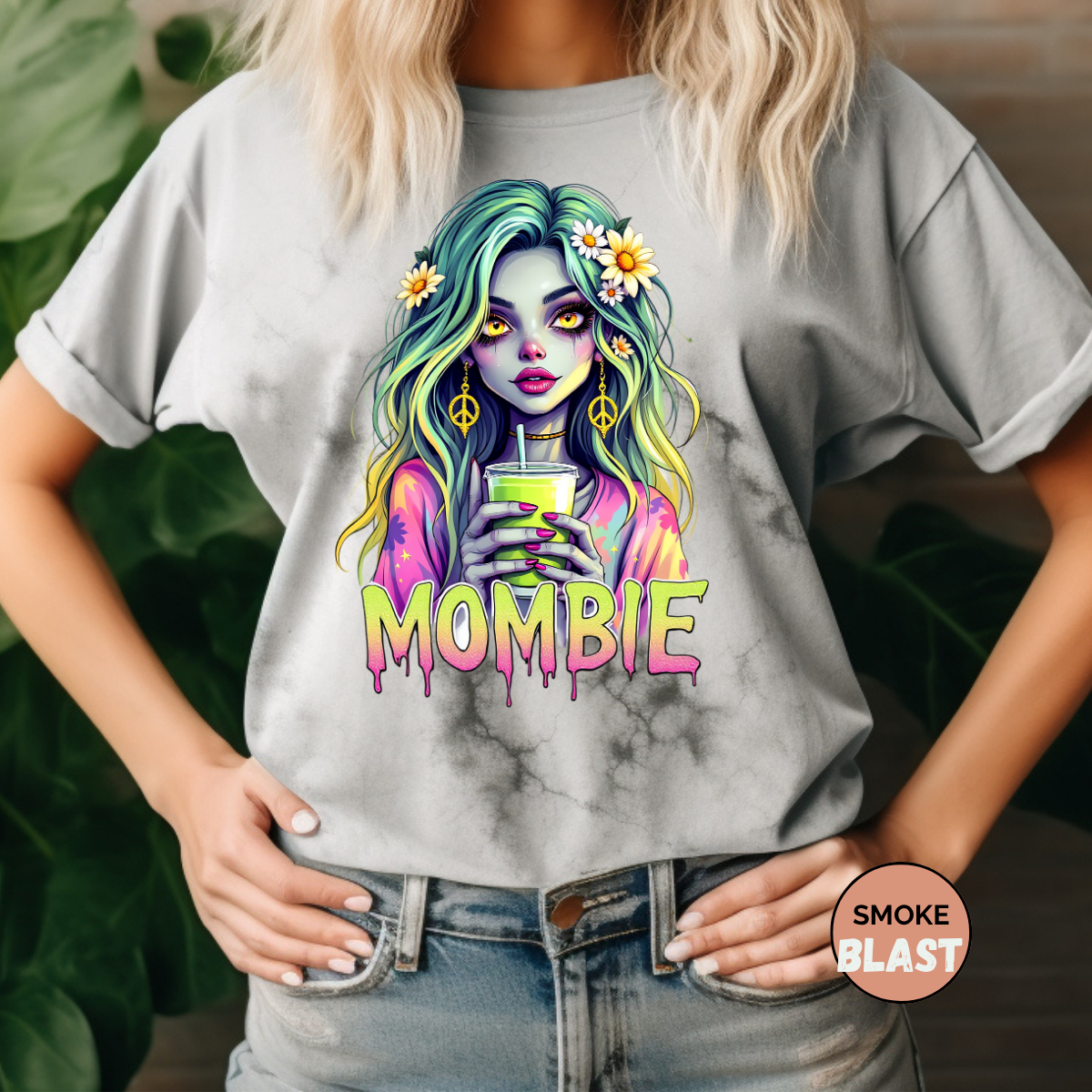 Mombie Comfort Colors Halloween Shirt