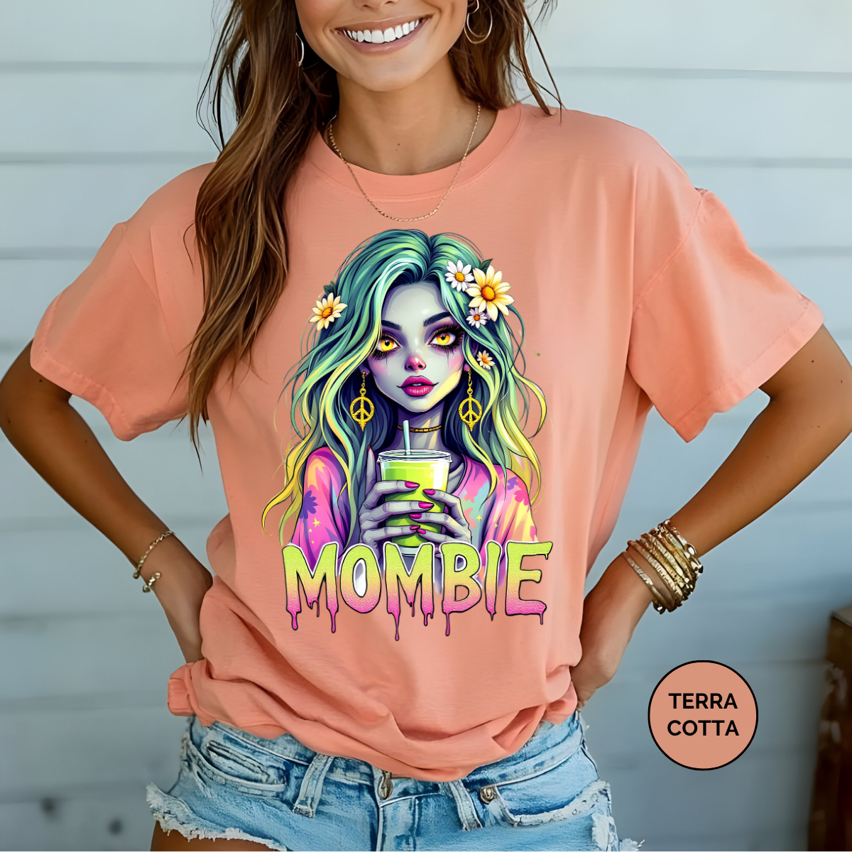 Mombie Comfort Colors Halloween Shirt