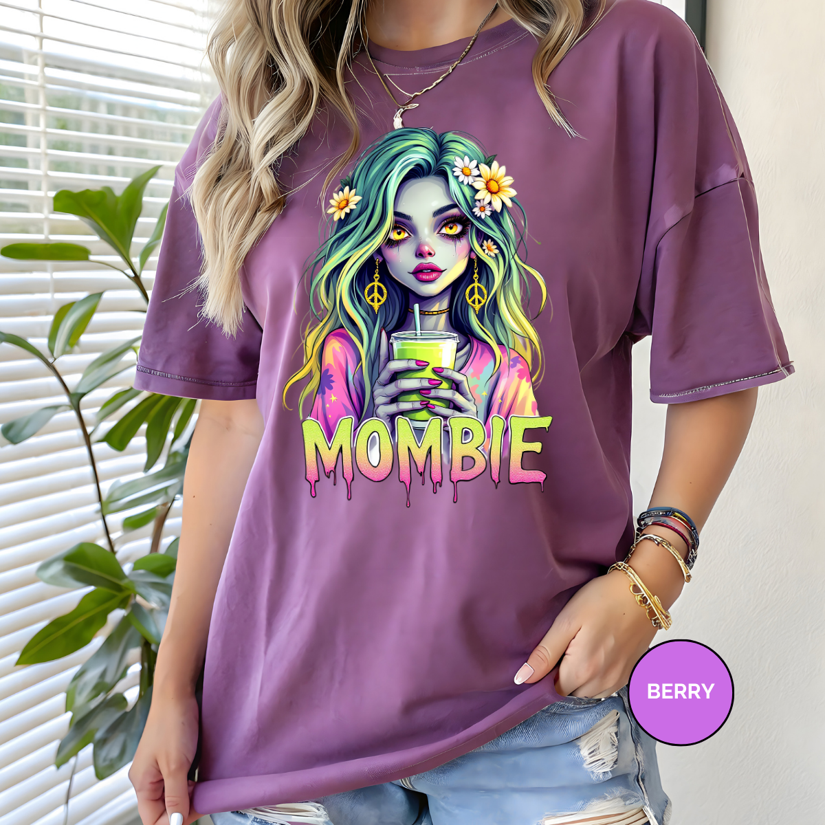 Mombie Comfort Colors Halloween Shirt