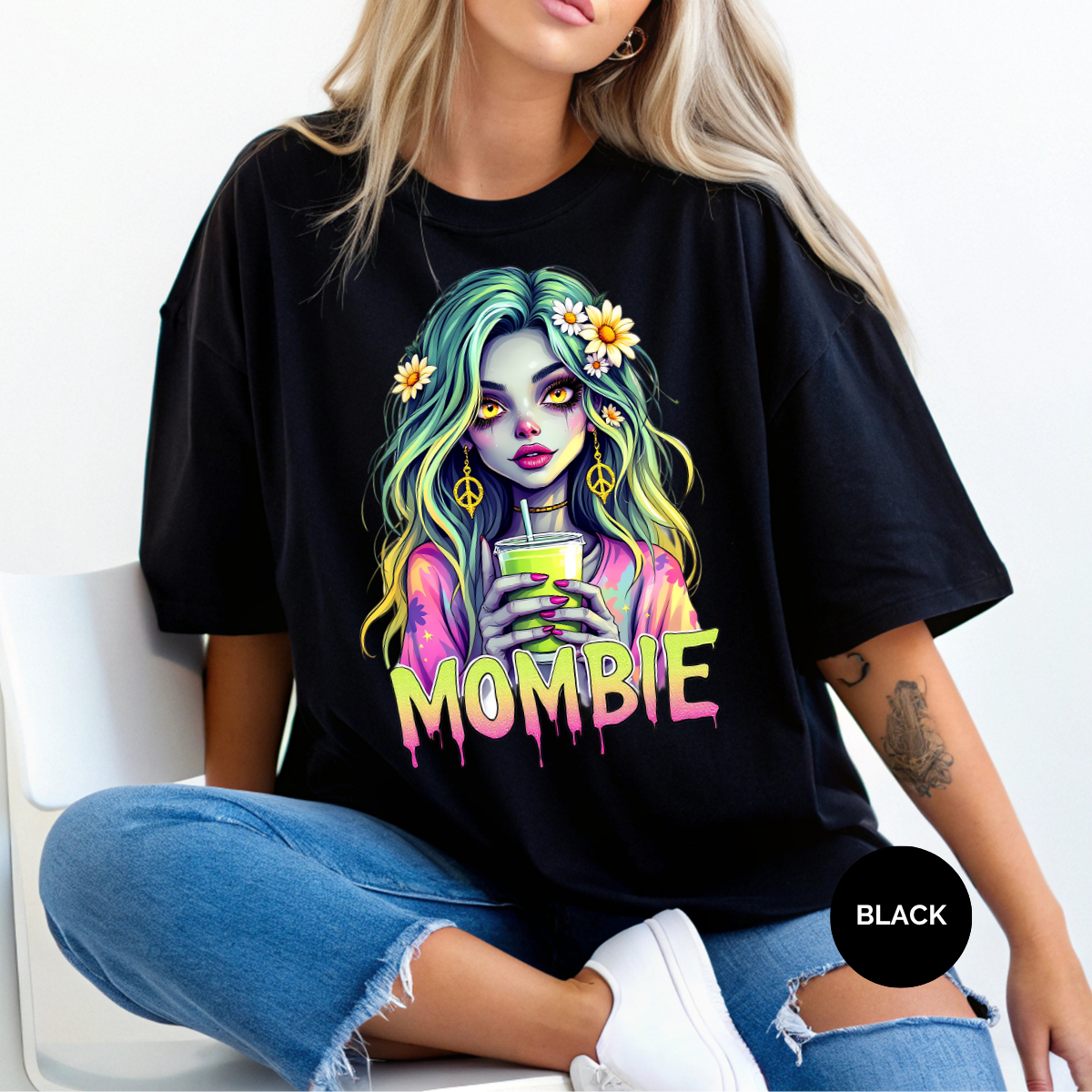 Mombie Comfort Colors Halloween Shirt