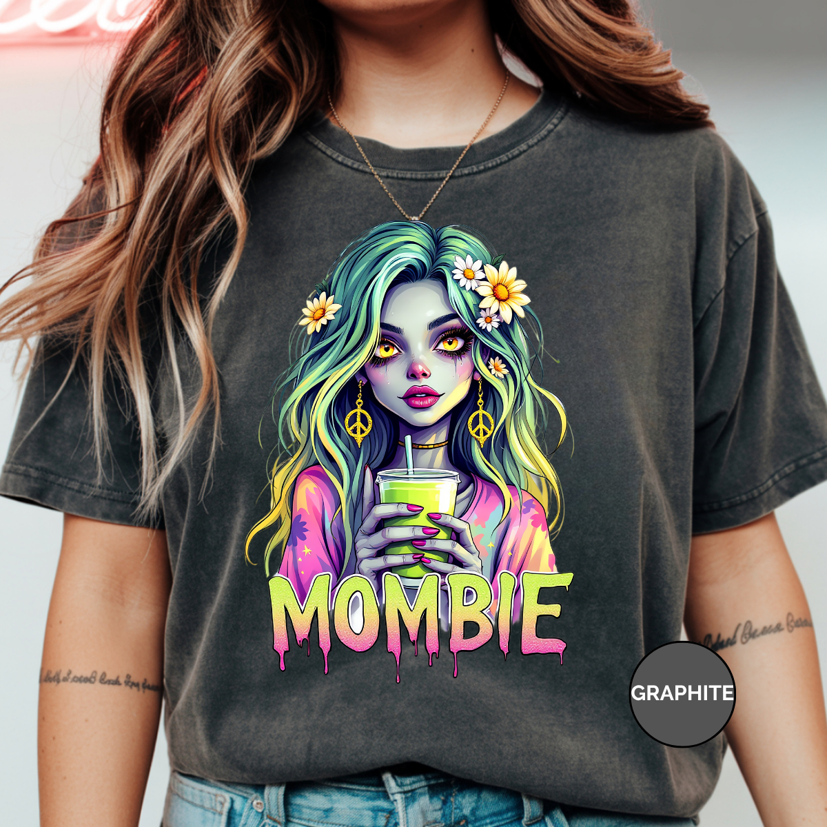 Mombie Comfort Colors Halloween Shirt