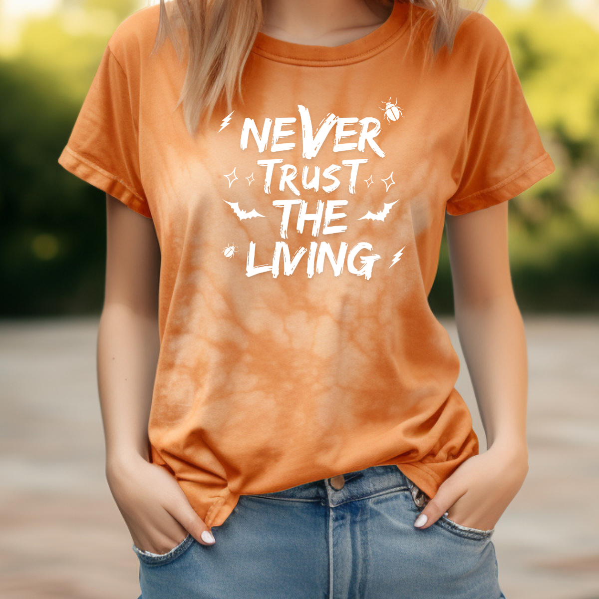 Never Trust The Living Coquette Comfort Colors Halloween Shirt