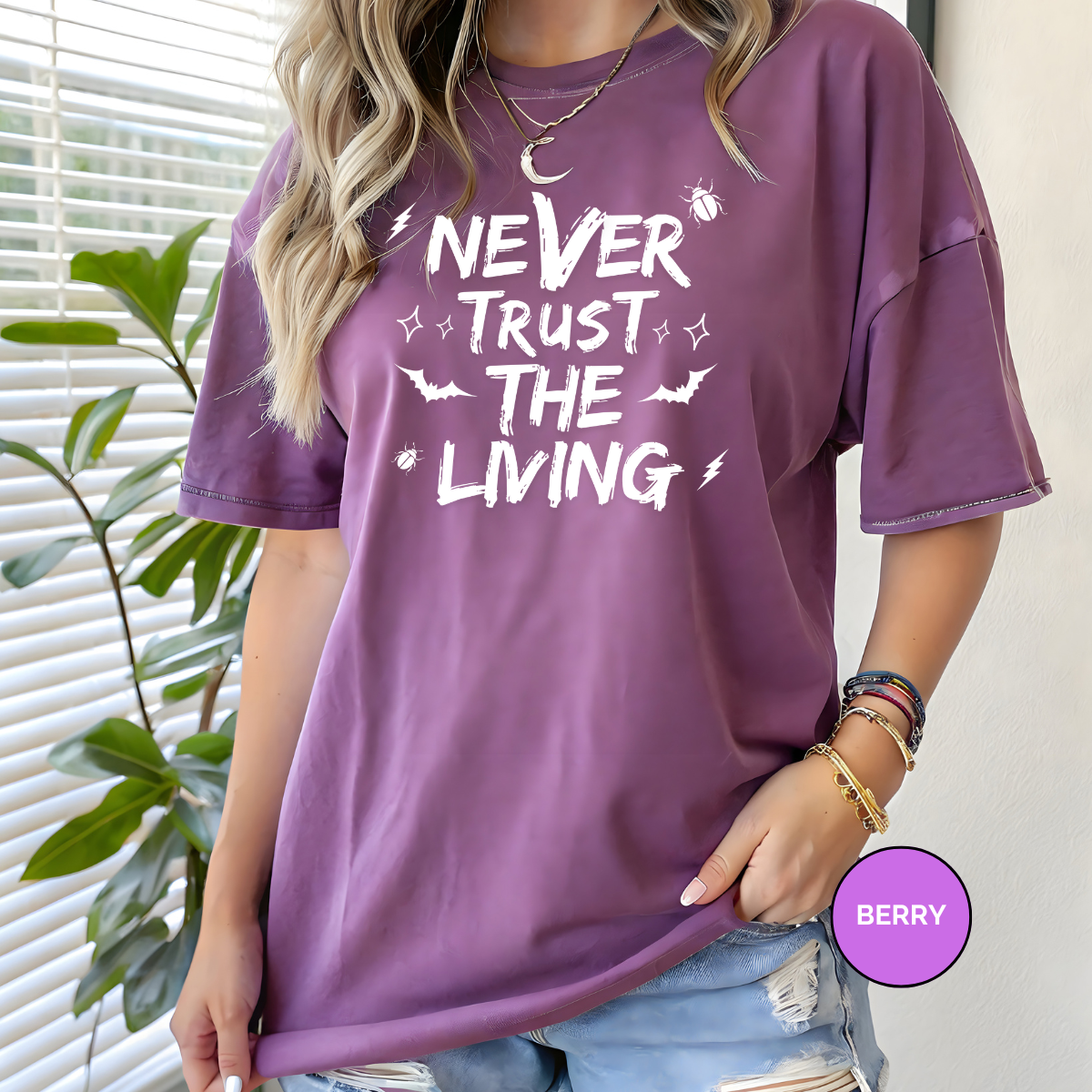 Never Trust The Living Coquette Comfort Colors Halloween Shirt