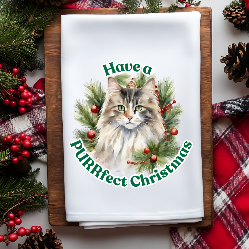 Christmas Cats Waffle Towel