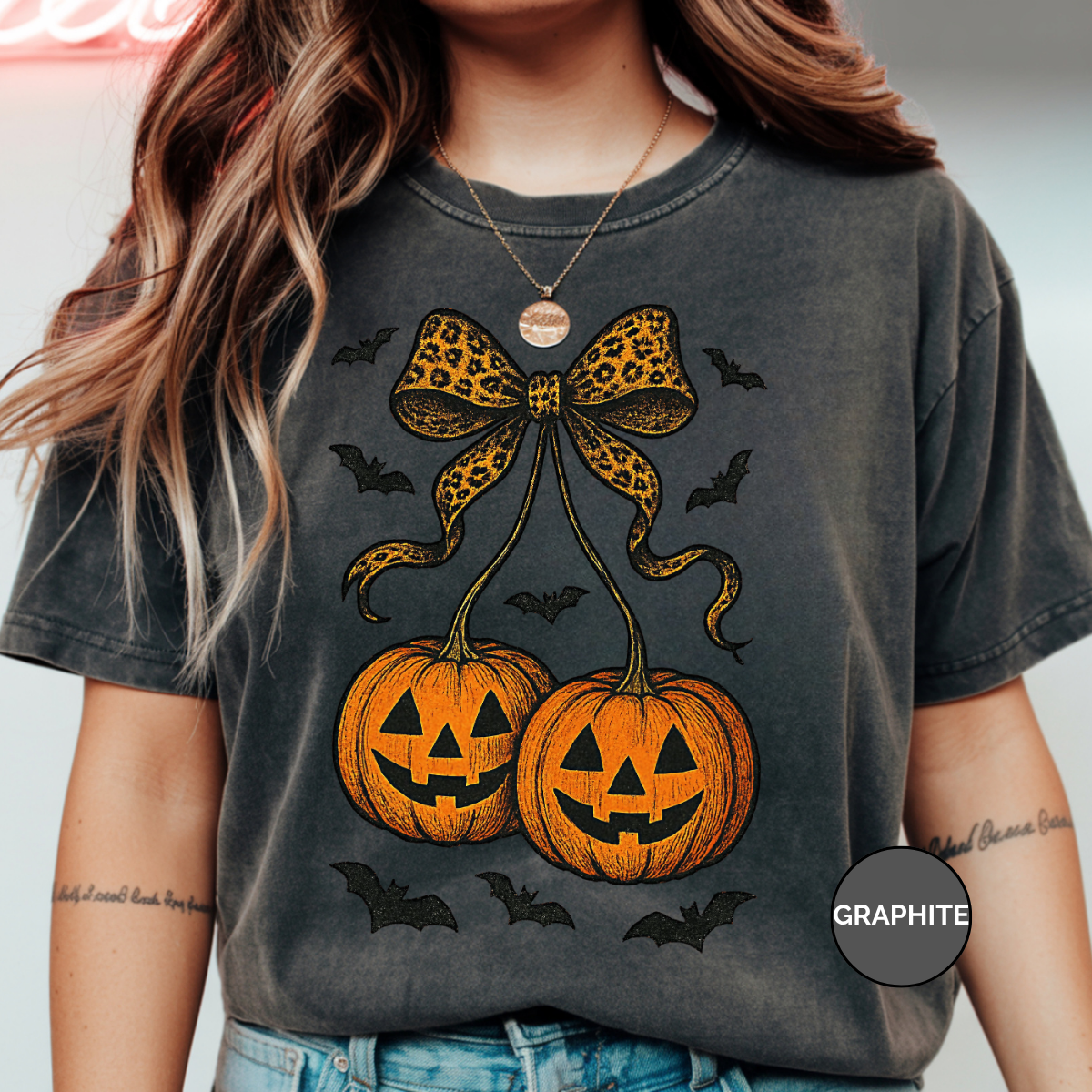 Pumpkin Cherries Comfort Colors Halloween Shirt, Women's Halloween Shirt, Cute Fall Shirt, Spooky Season Shirt, Gift For Halloween