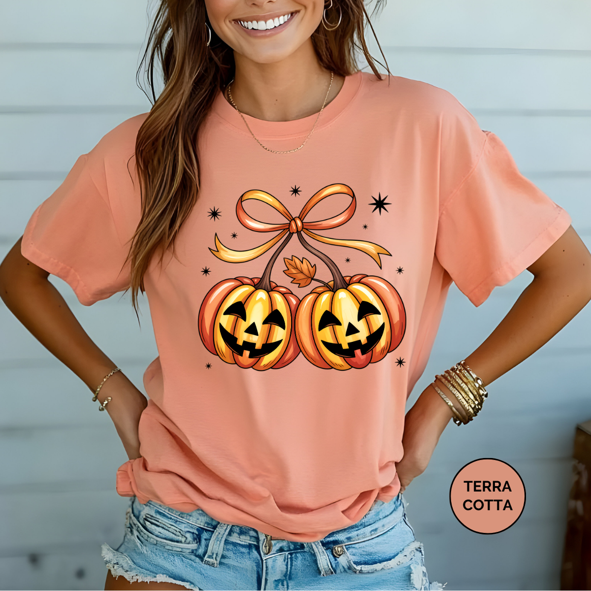 Pumpkin Coquette Comfort Colors Halloween Shirt