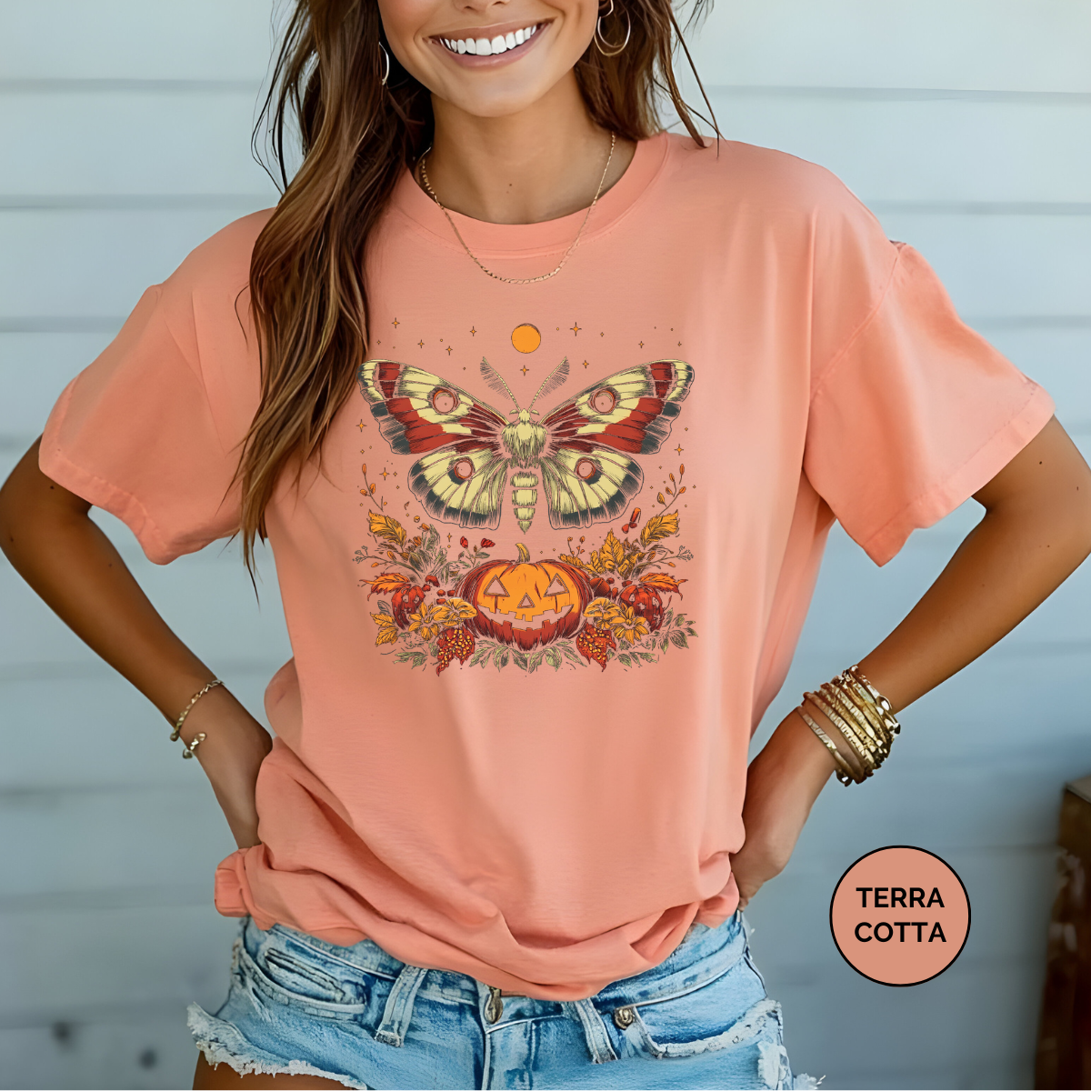 Halloween Pumpkin Moth Comfort Colors Halloween Shirt