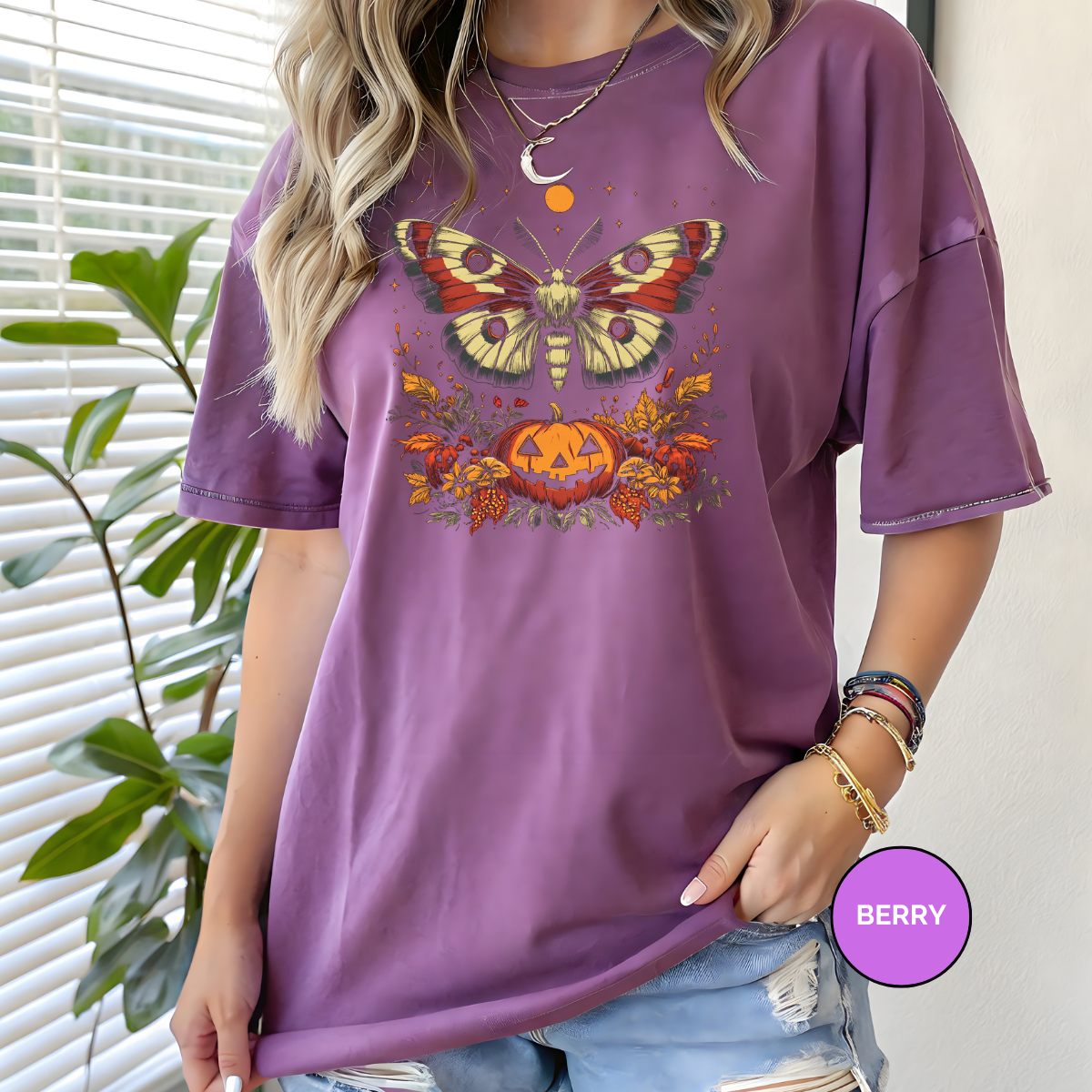 Halloween Pumpkin Moth Comfort Colors Halloween Shirt