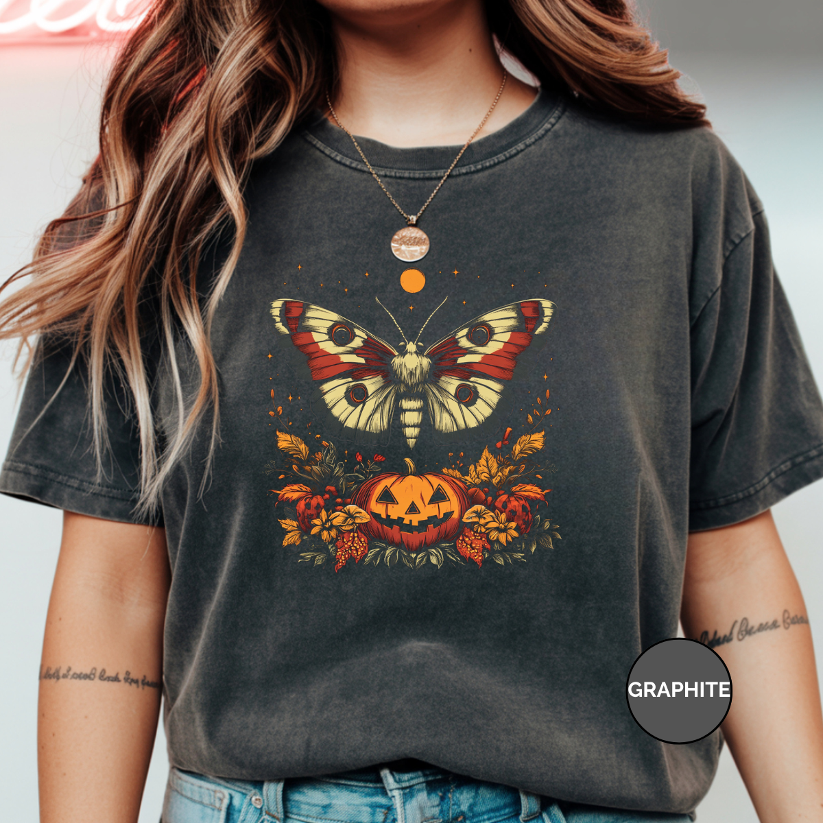 Halloween Pumpkin Moth Comfort Colors Halloween Shirt