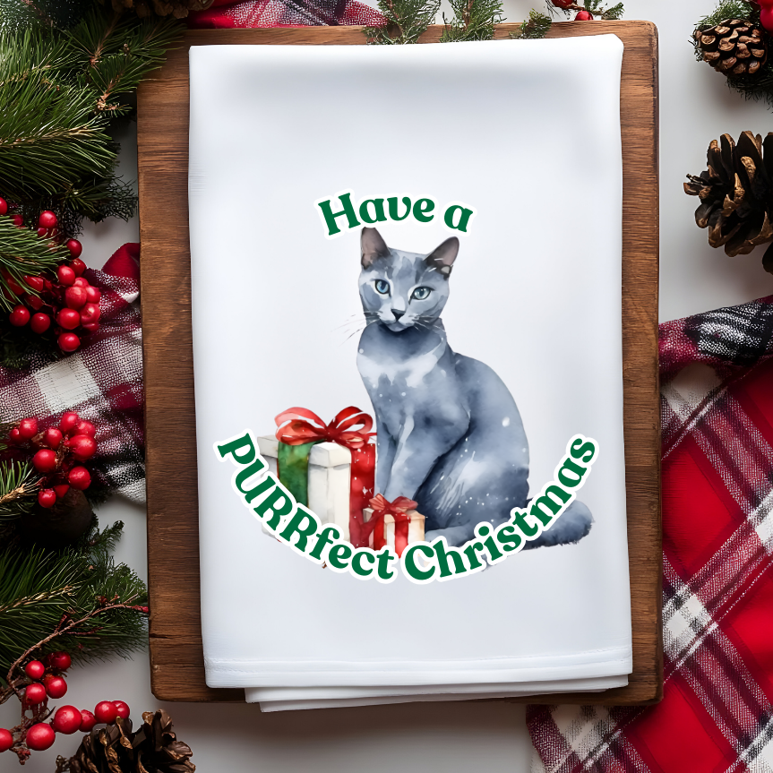 Christmas Cats Waffle Towel
