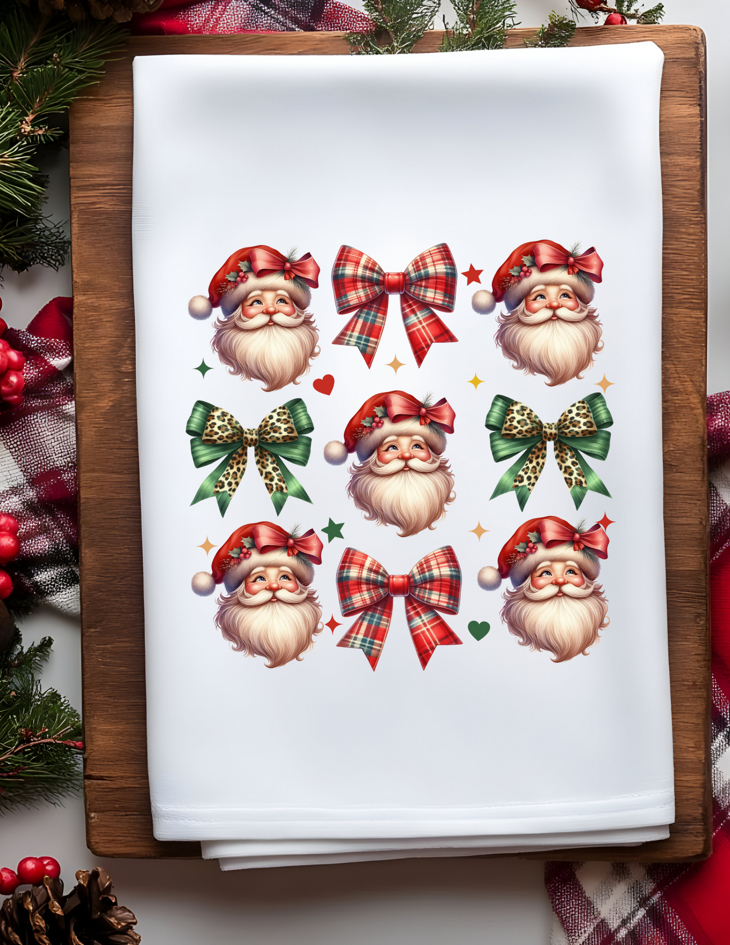 Plush Christmas Waffle Kitchen Towels