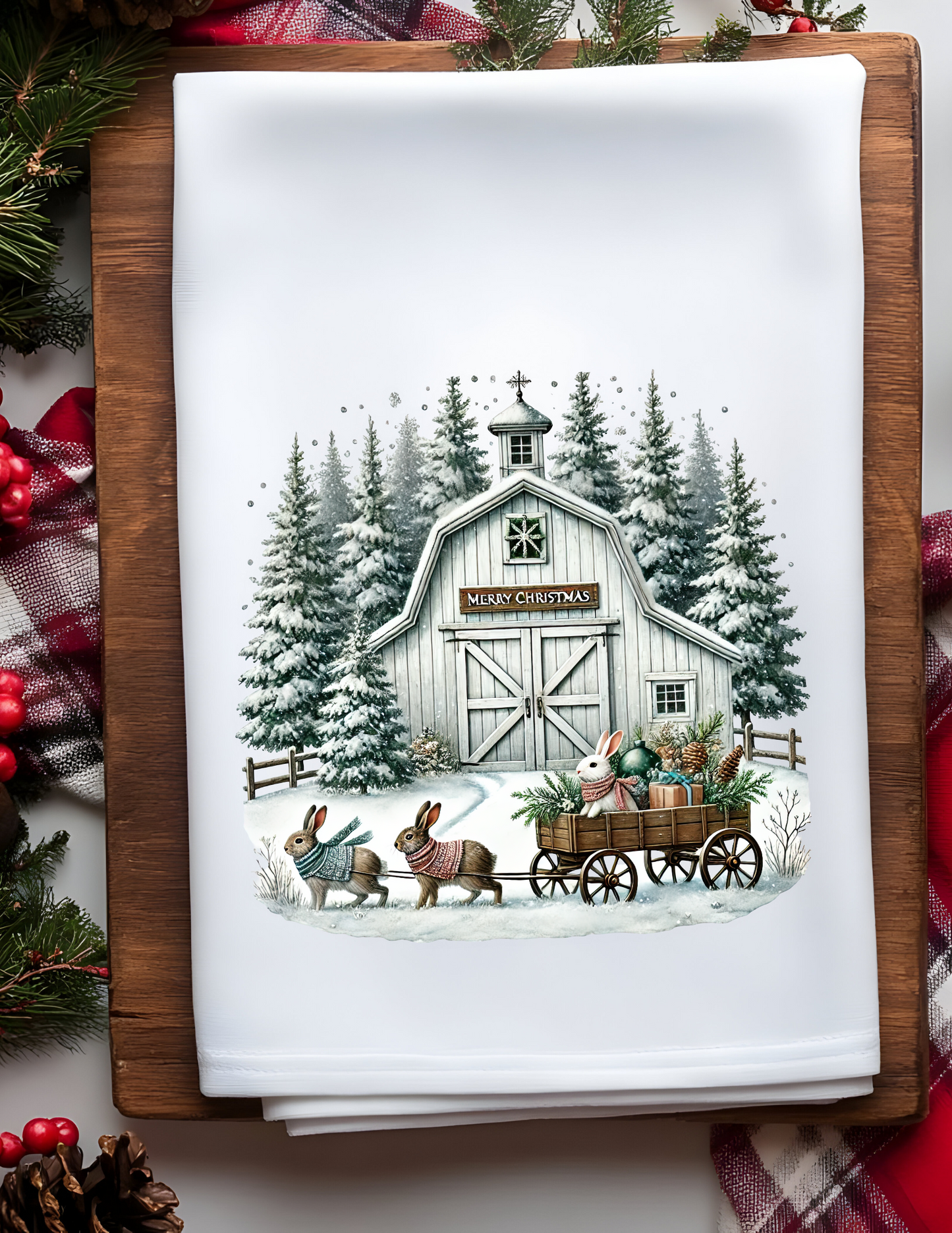 Plush Christmas Waffle Kitchen Towels