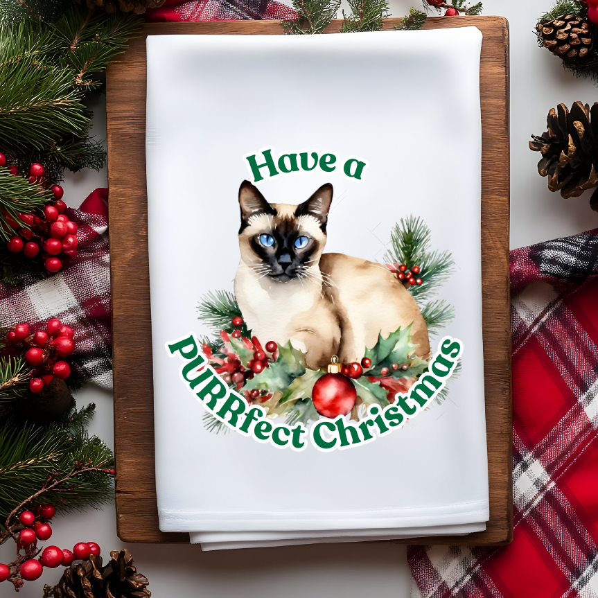 Christmas Cats Waffle Towel