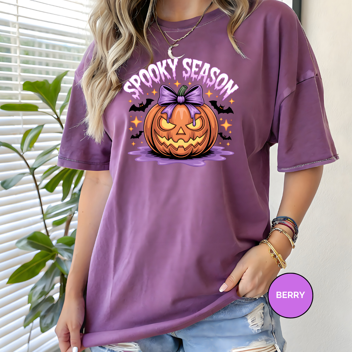Spooky Season Purple Comfort Colors Halloween Shirt