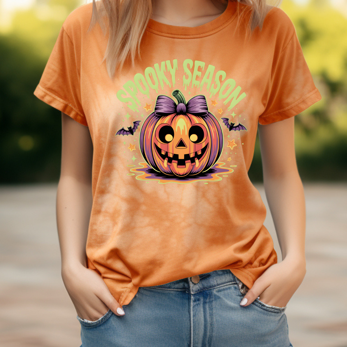 Spooky Season Green Comfort Colors Halloween Shirt