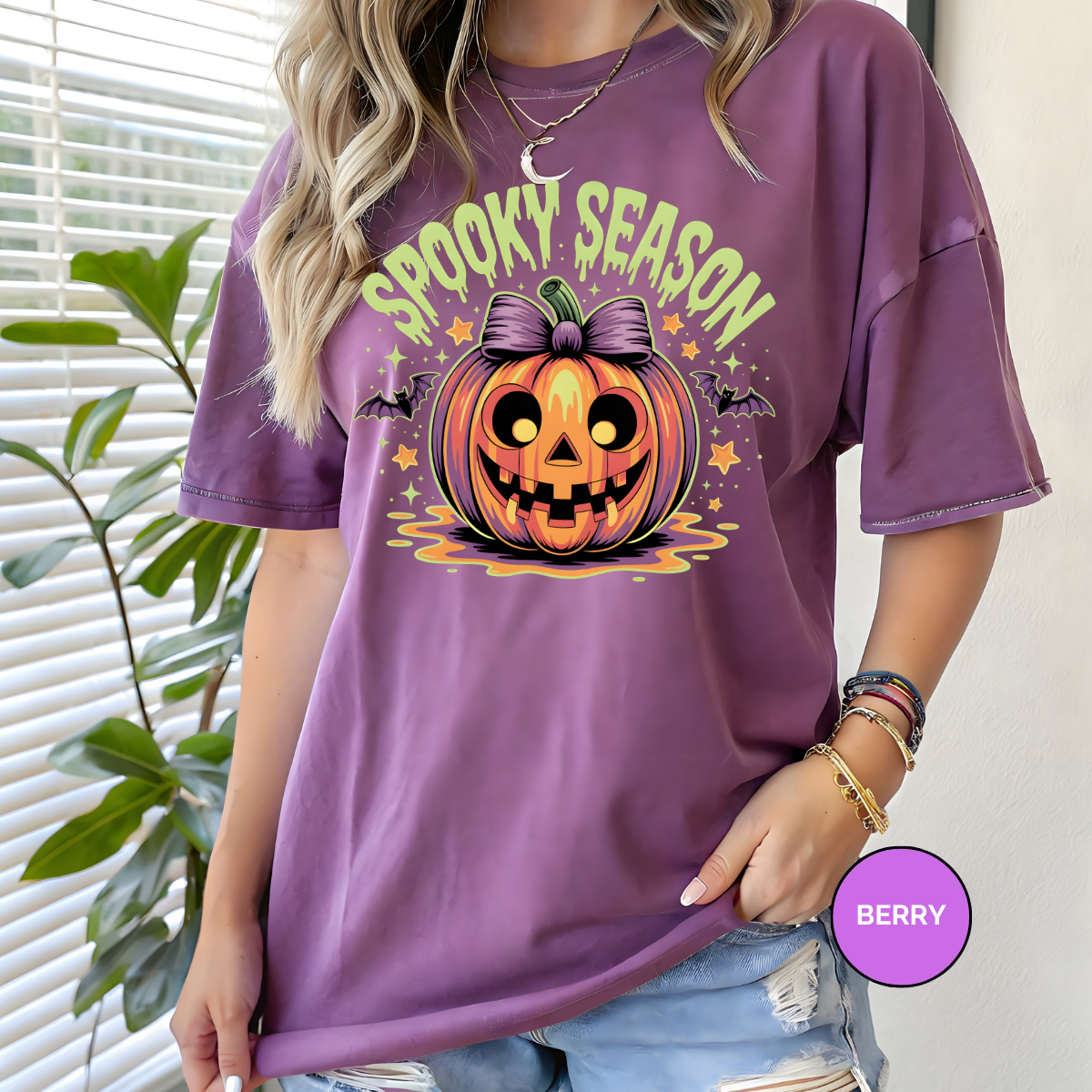 Spooky Season Green Comfort Colors Halloween Shirt