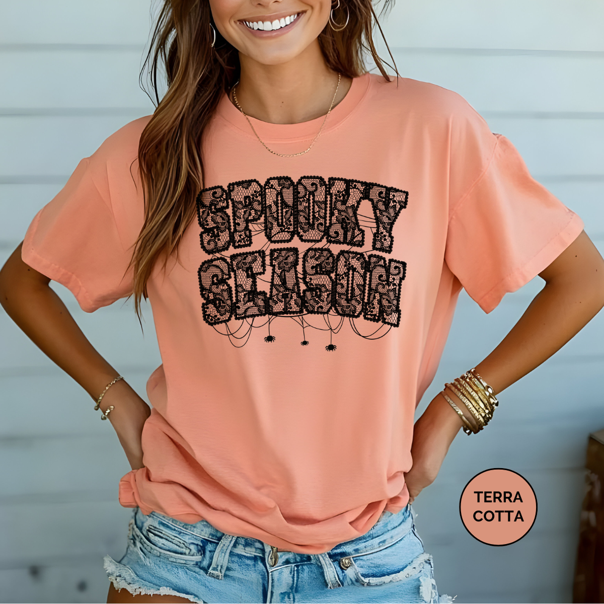Lace Spooky Coquette Comfort Colors Halloween Shirt