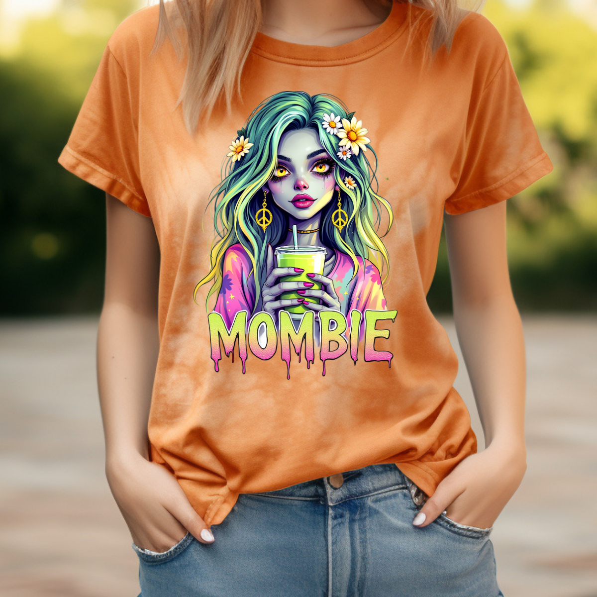 Mombie Comfort Colors Halloween Shirt
