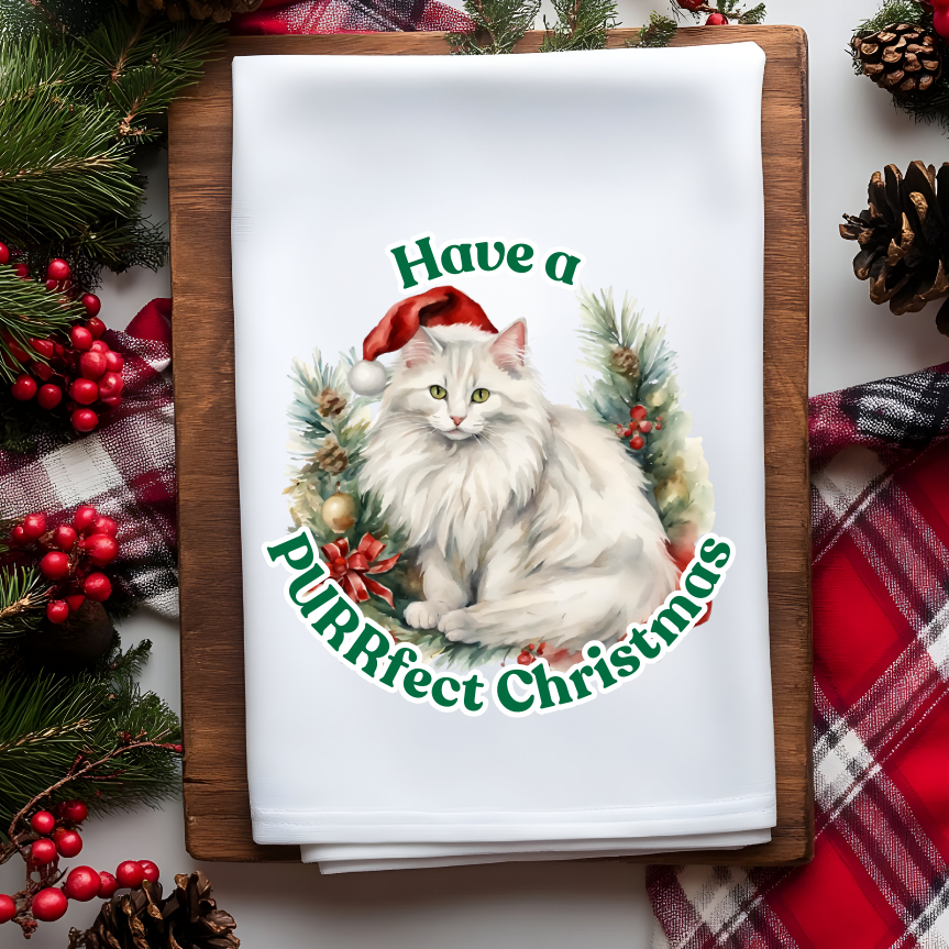 Christmas Cats Waffle Towel