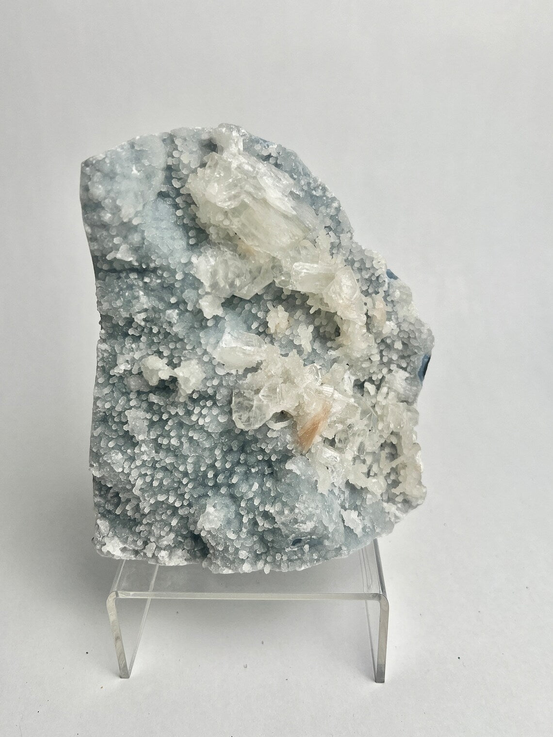 Blue Chalcedony with Stillbite