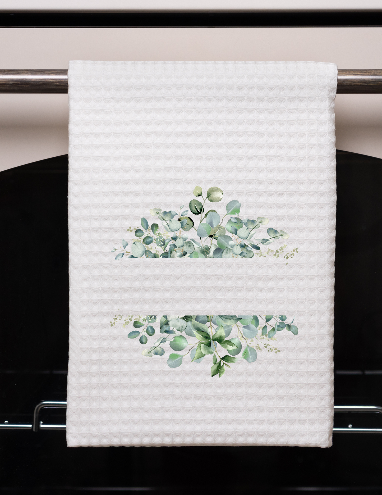 Personalized Floral Wreath Waffle Weave Towel