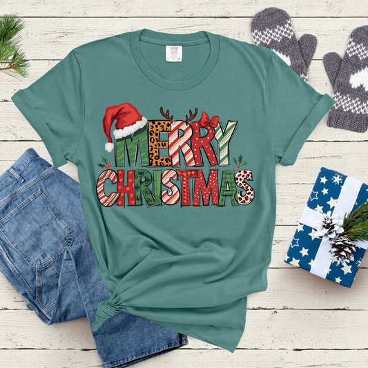 Merry Christmas Ribbon Comfort Colors® Christmas Shirt